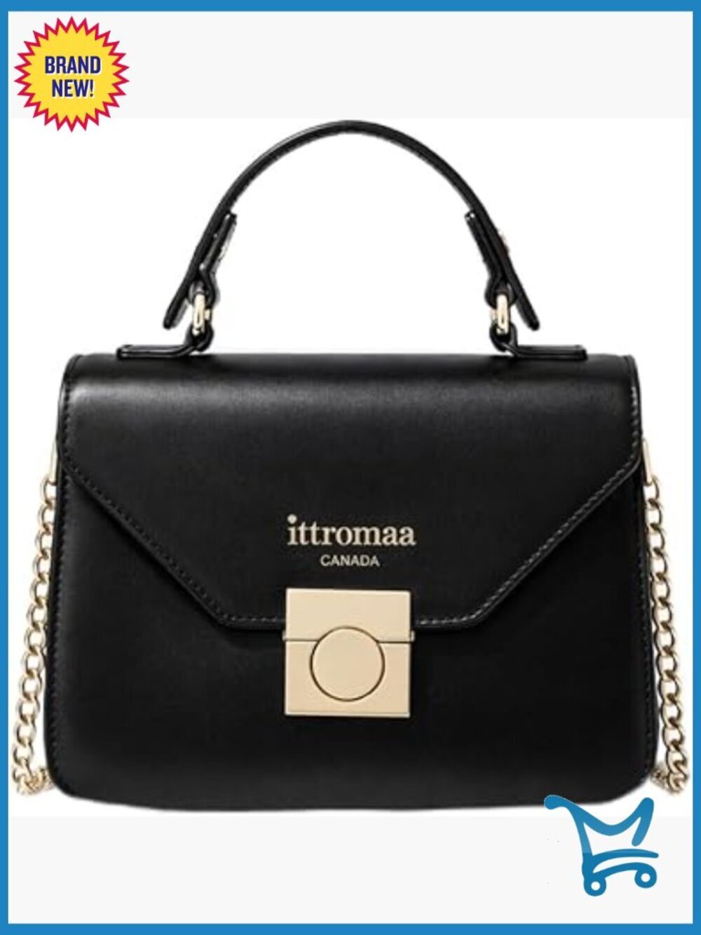 Vegan Leather Medium Shoulder Bag with Adjustable Strap, Top Handle Satchel